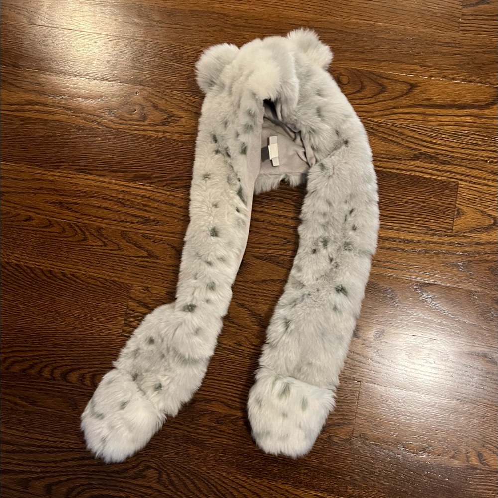 Restoration Hardware Baby & Kids Luxe Faux Fur Kids' Snow-leopard Hood - Picture 2 of 4